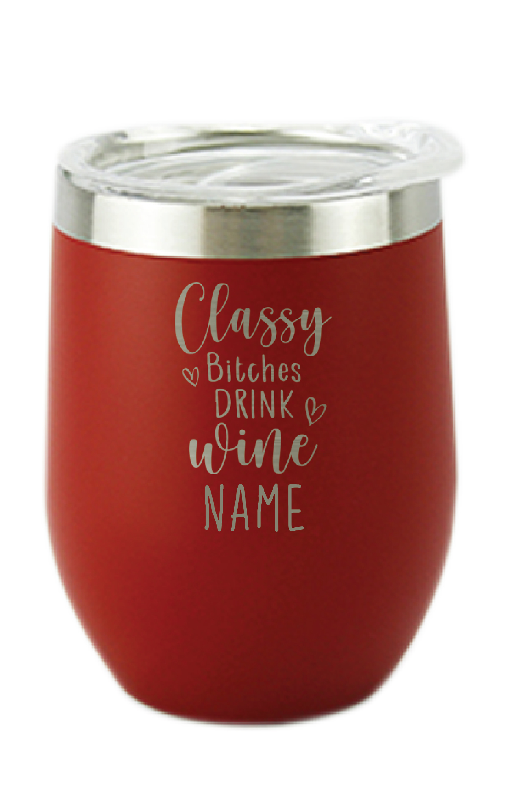 Drink Wine Red, Personalised Insulated, Stainless Steel Tumbler with Lid